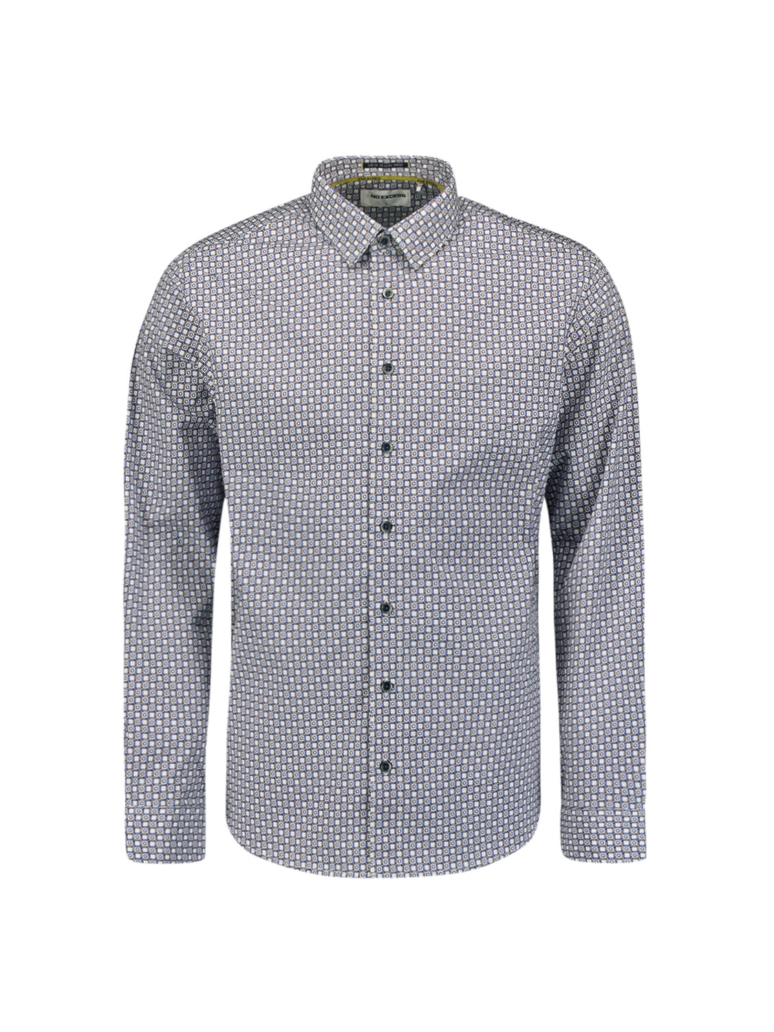 Printed Stretch Shirt | Blueberry