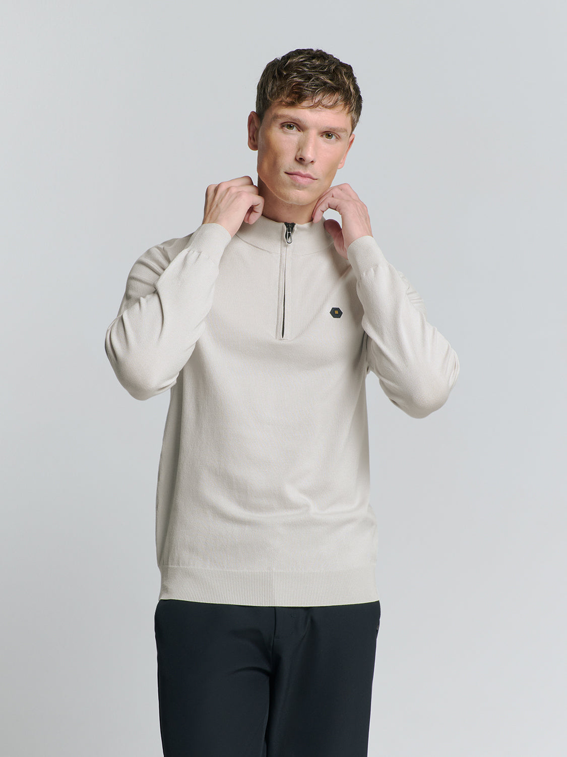 Half-zip sweater | Chalk
