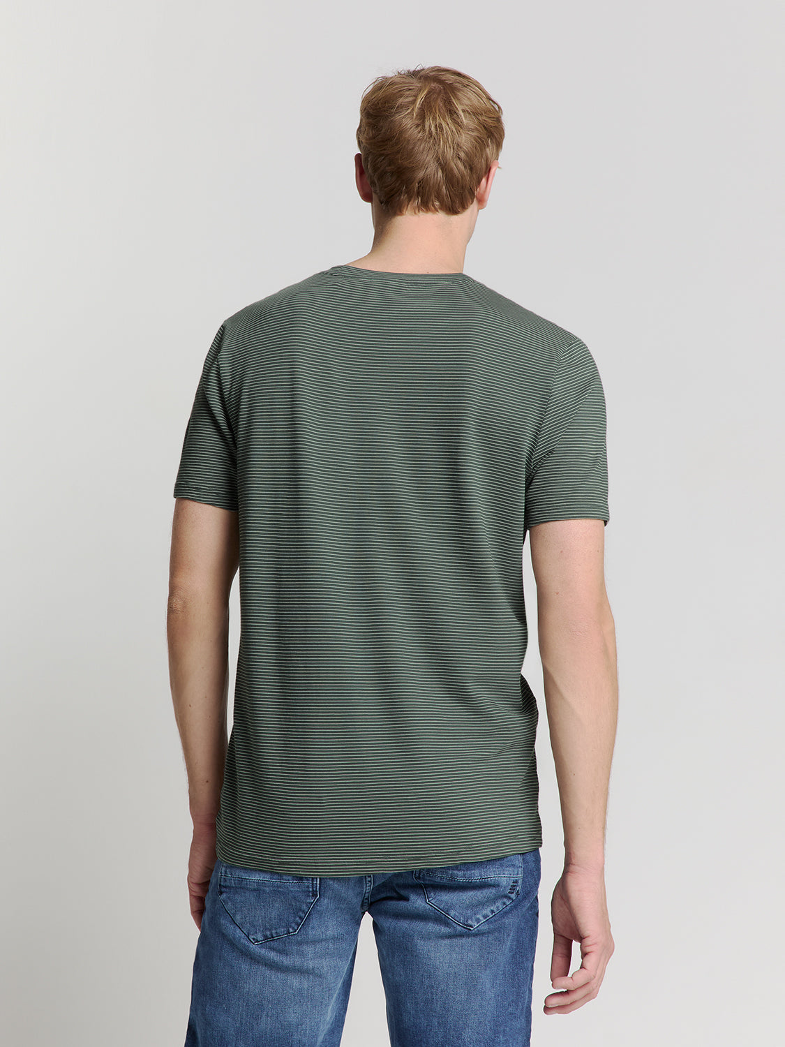 Striped crewneck T-shirt | Dark Steel