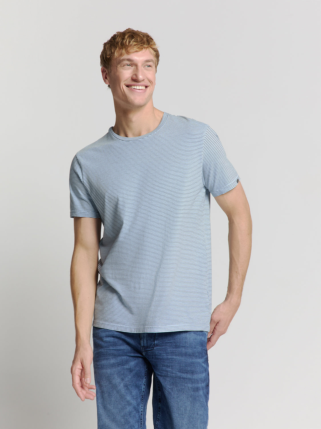 Striped crewneck T-shirt | Sky