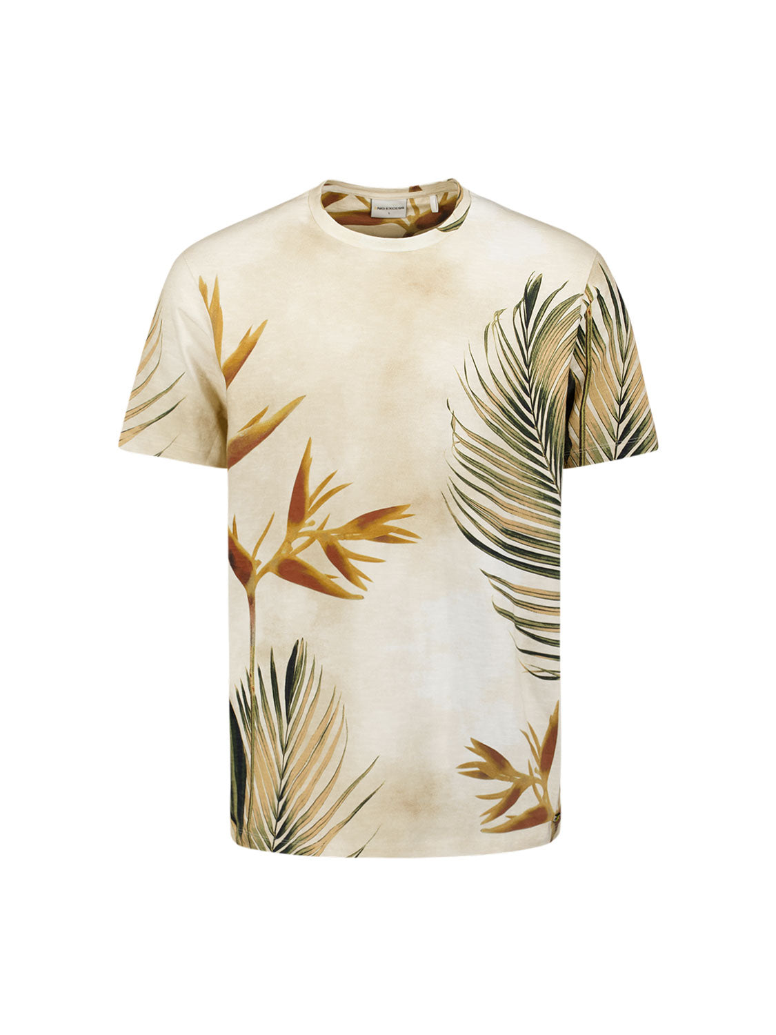 Printed crewneck T-shirt | Sand