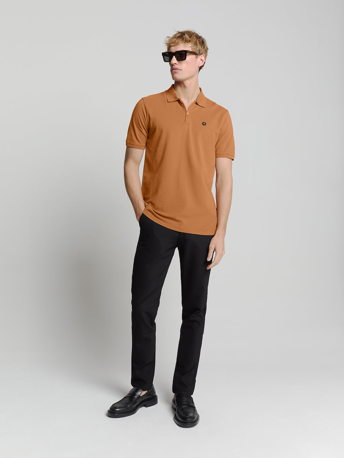 Pique poloshirt | Caramel