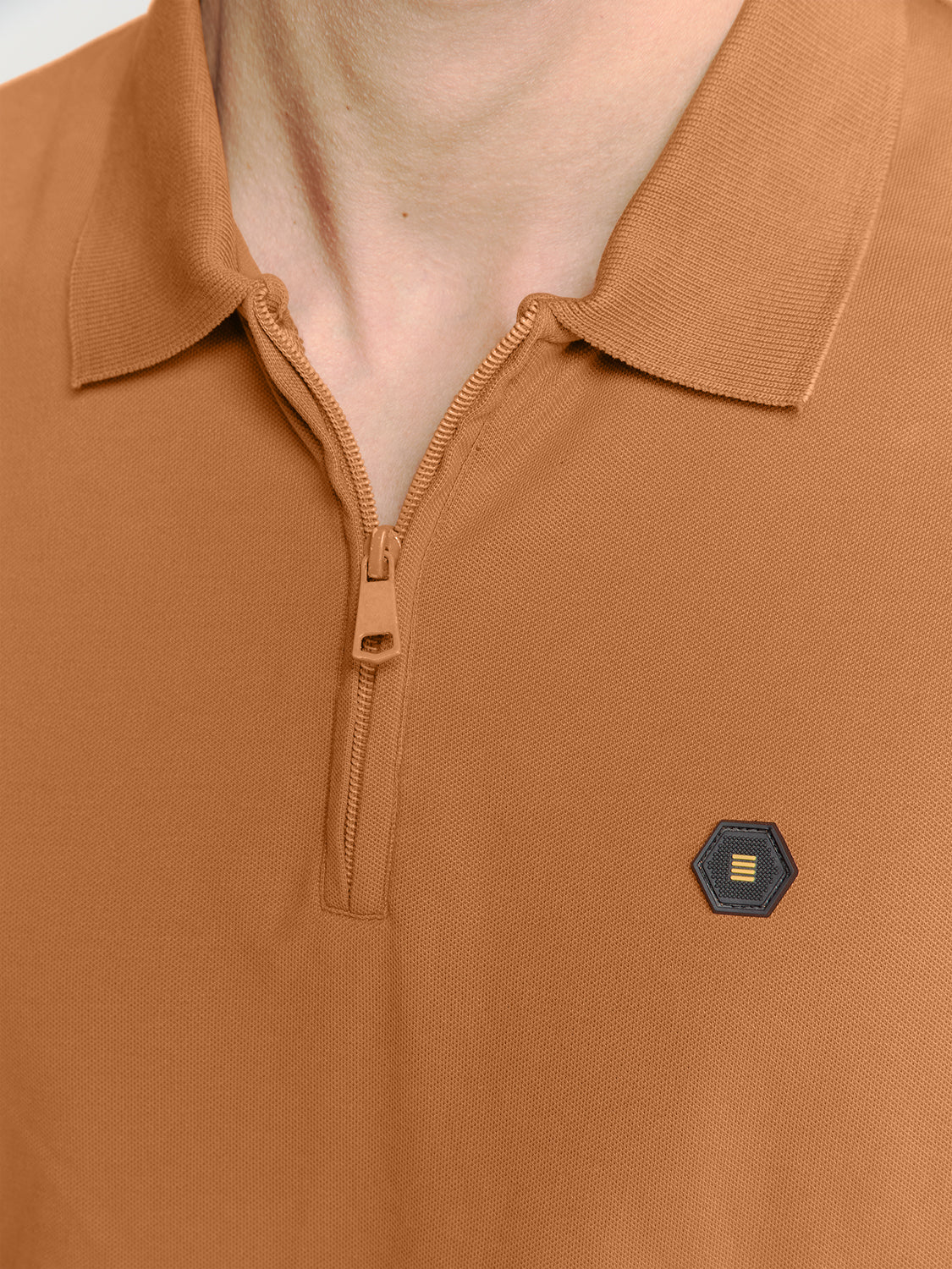 Pique poloshirt | Caramel