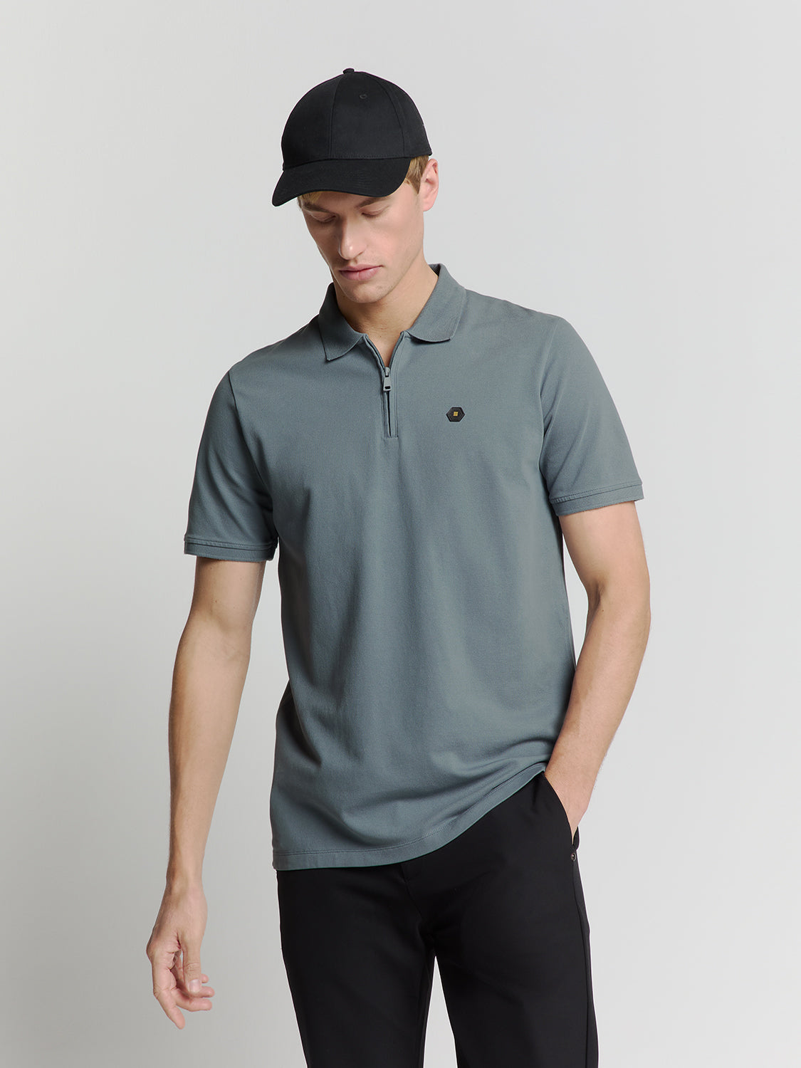 Pique poloshirt | Washed Blue