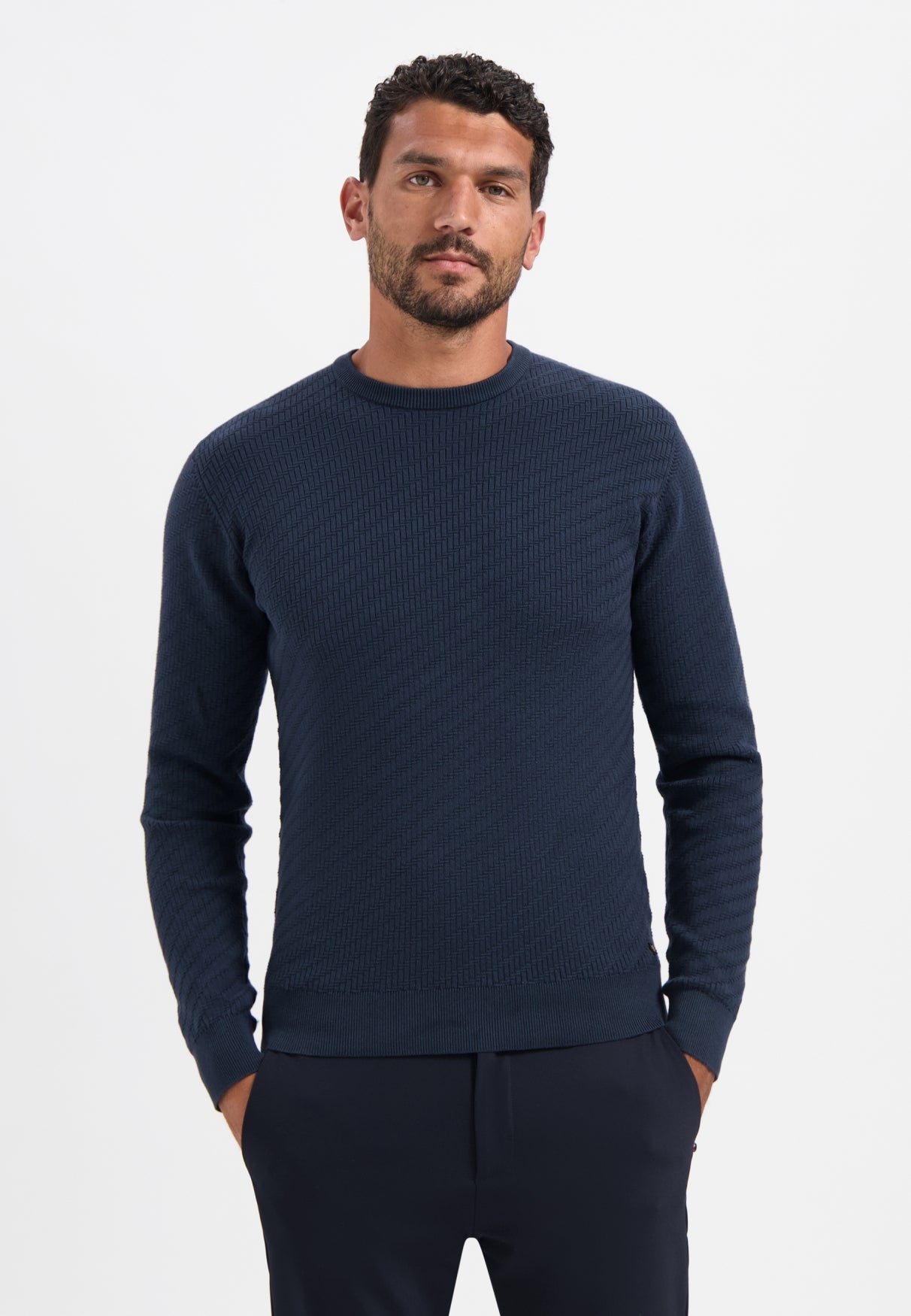 Diagonal knit jumper | Night