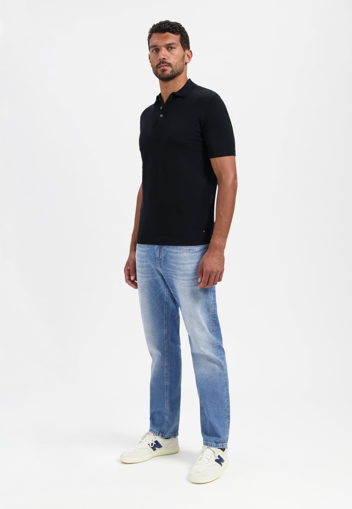 Knitted polo | Black