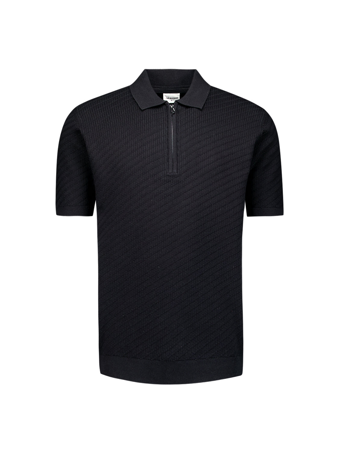 Half-zip knitted polo | Black