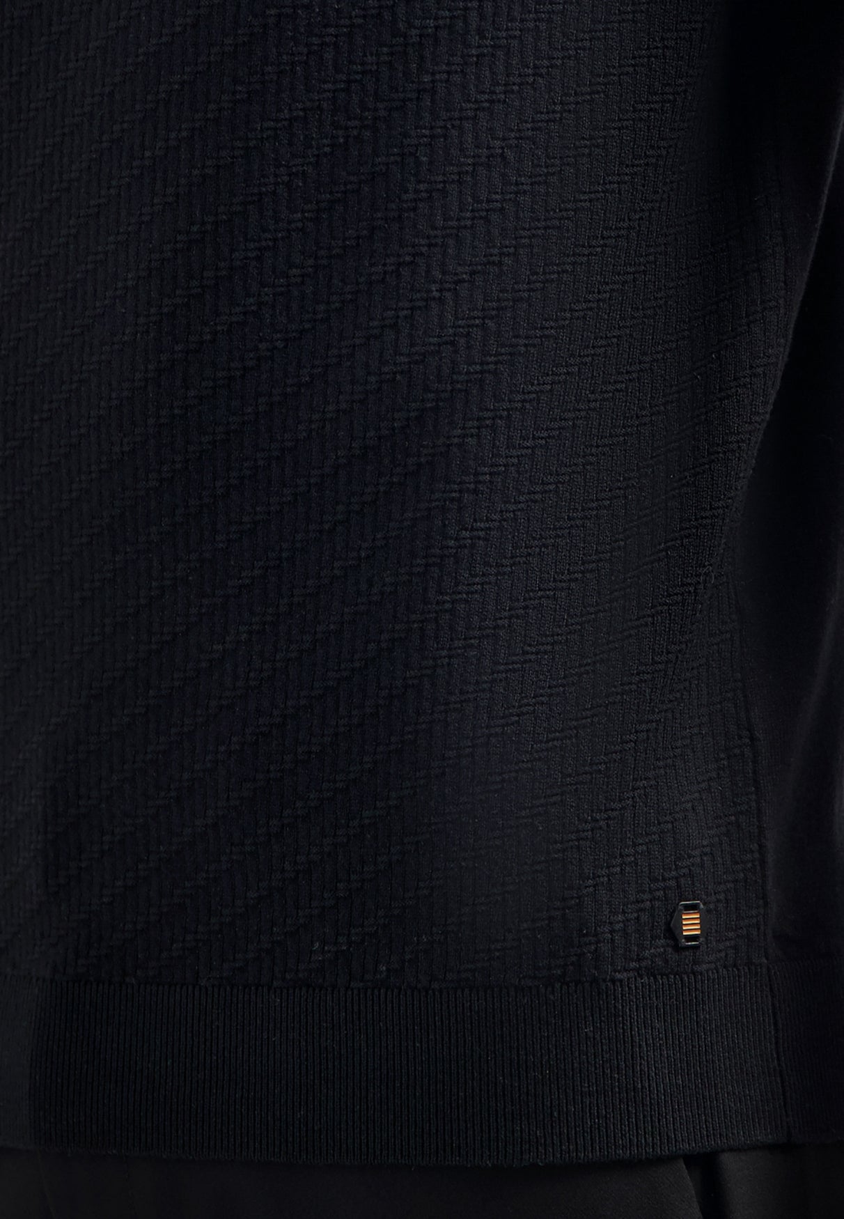 Half-zip knitted polo | Black
