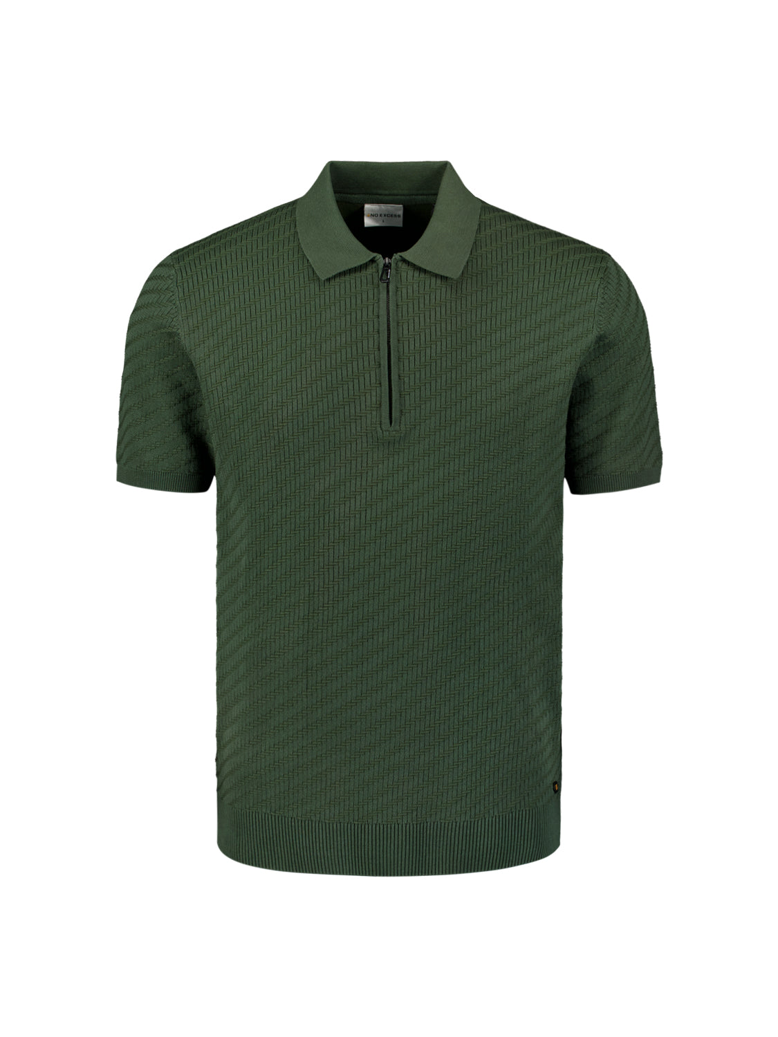 Half-zip knitted polo | Dark Green