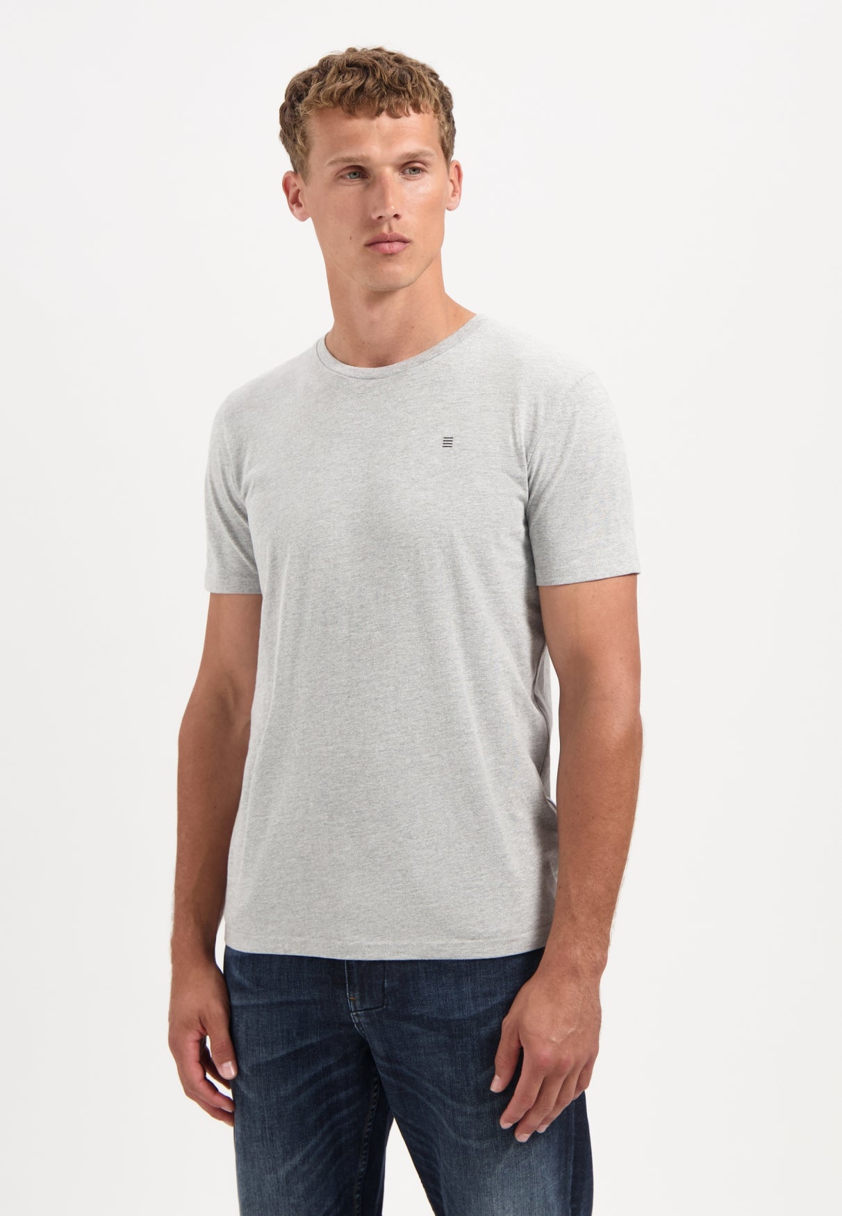 Crewneck T-shirt | Grey Melange