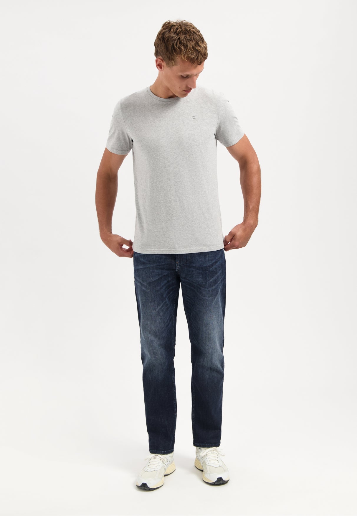 Crewneck T-shirt | Grey Melange