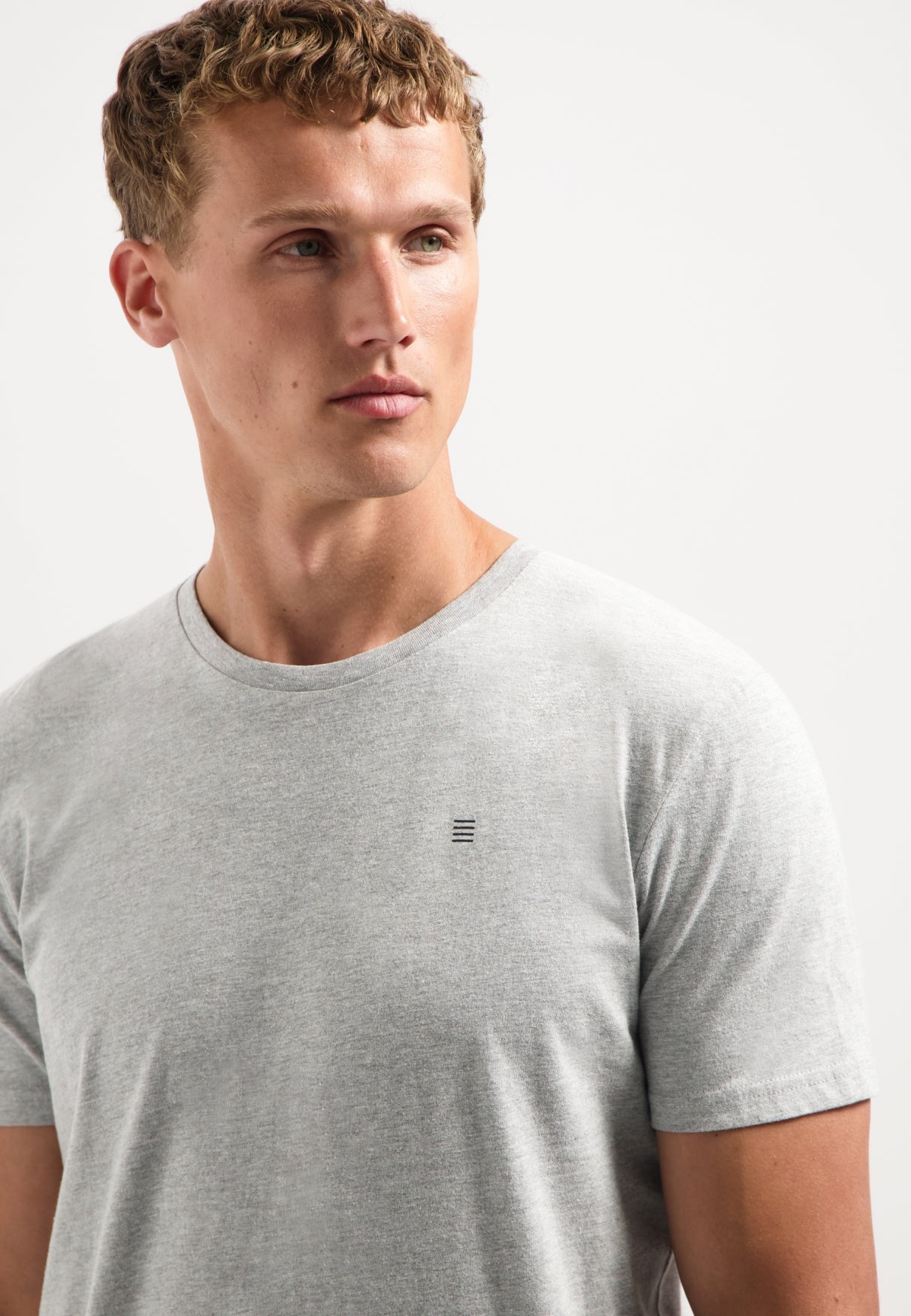 Crewneck T-shirt | Grey Melange