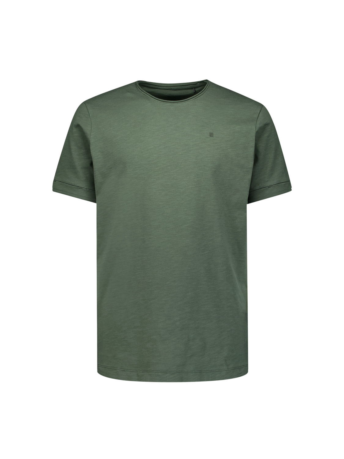 Slub crew neck T-shirt | Dark Green