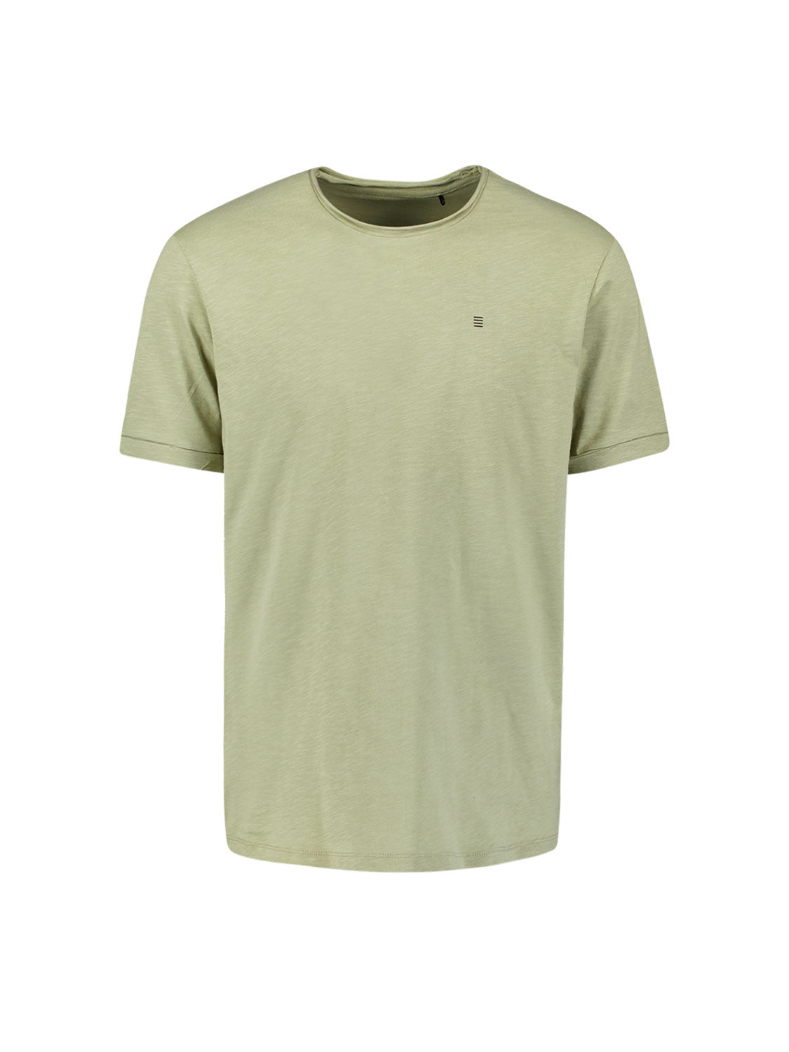 Slub crew neck T-shirt | Light Moss