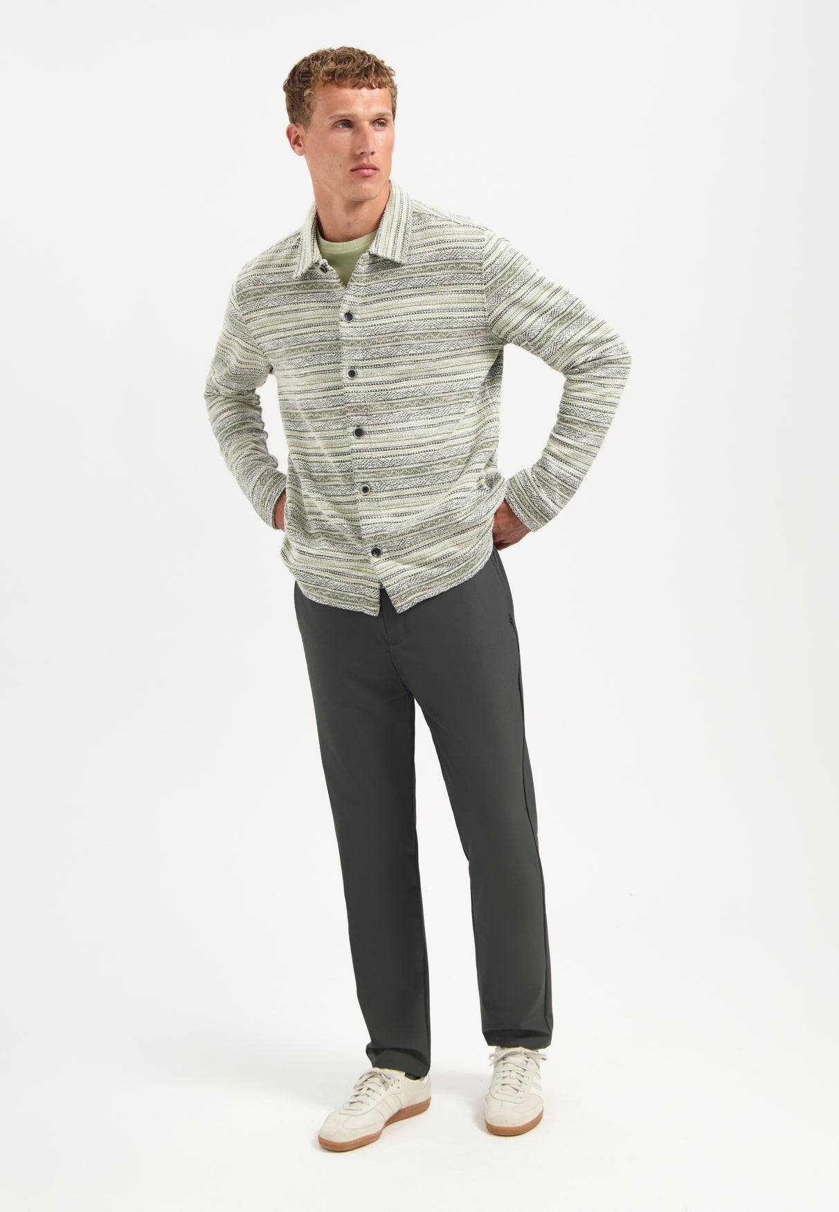 Knitted overshirt | Dark Green