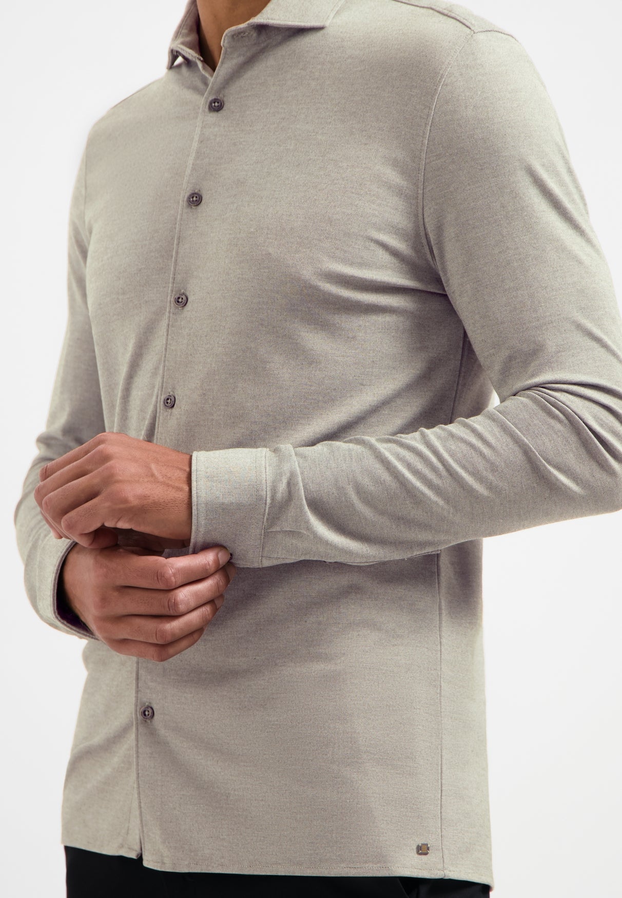 Melange jersey shirt | Clay