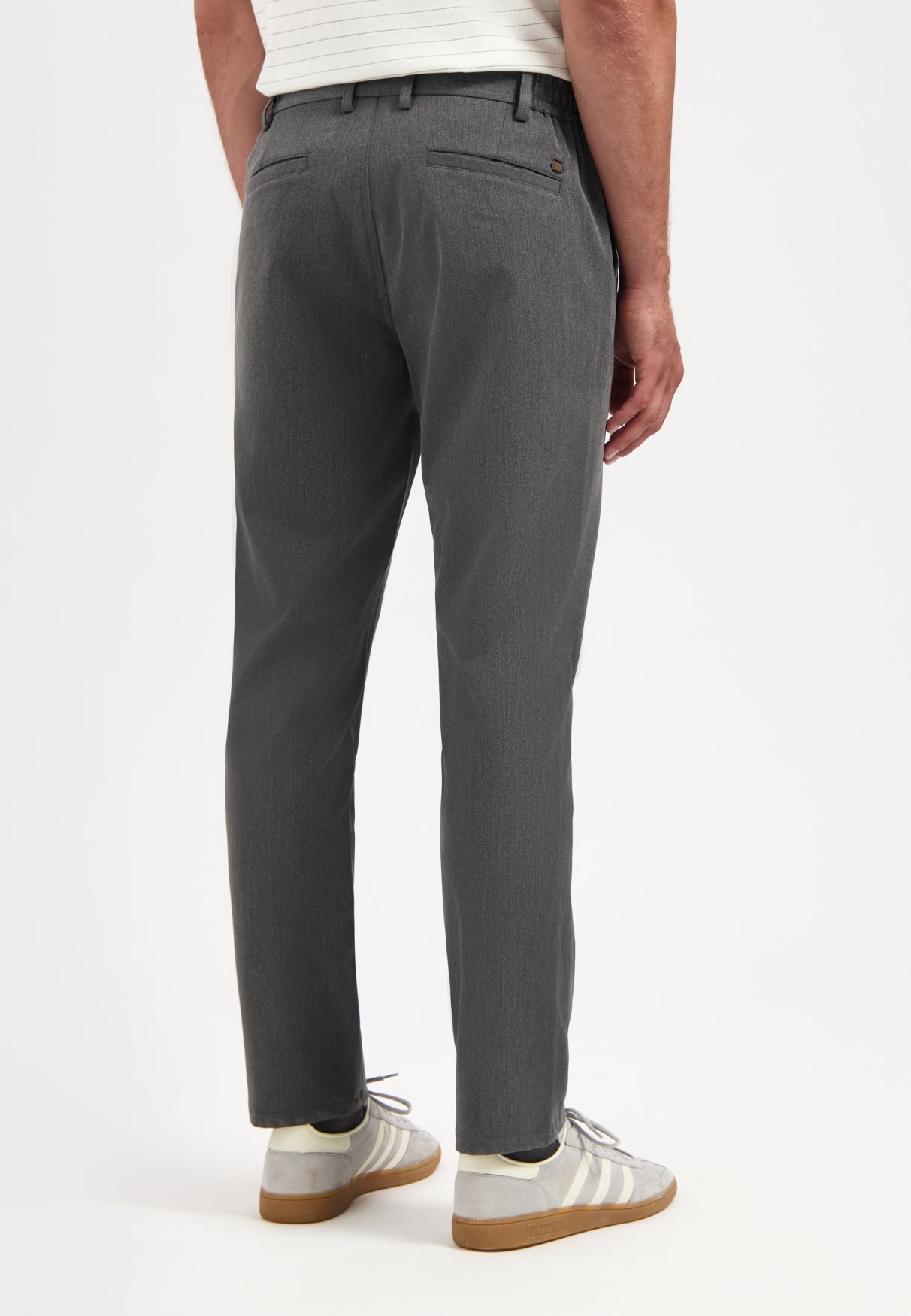Melange chino stretch trousers | Grey Melange