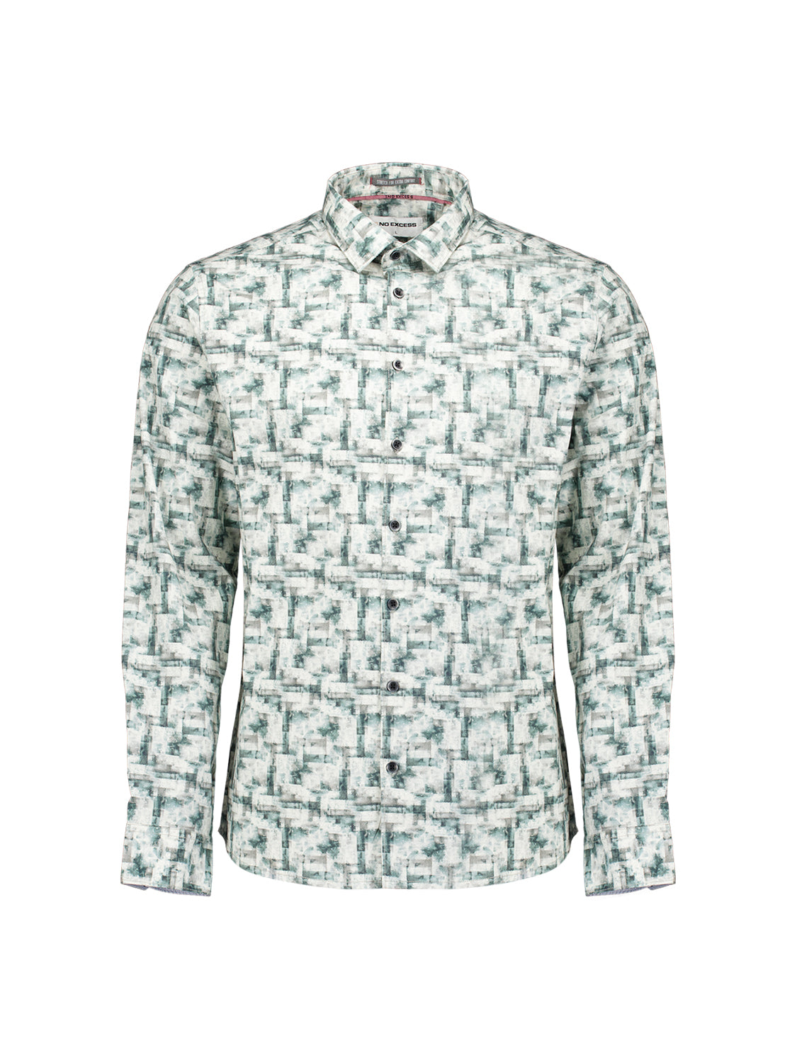 Printed stretch shirt | Seablue