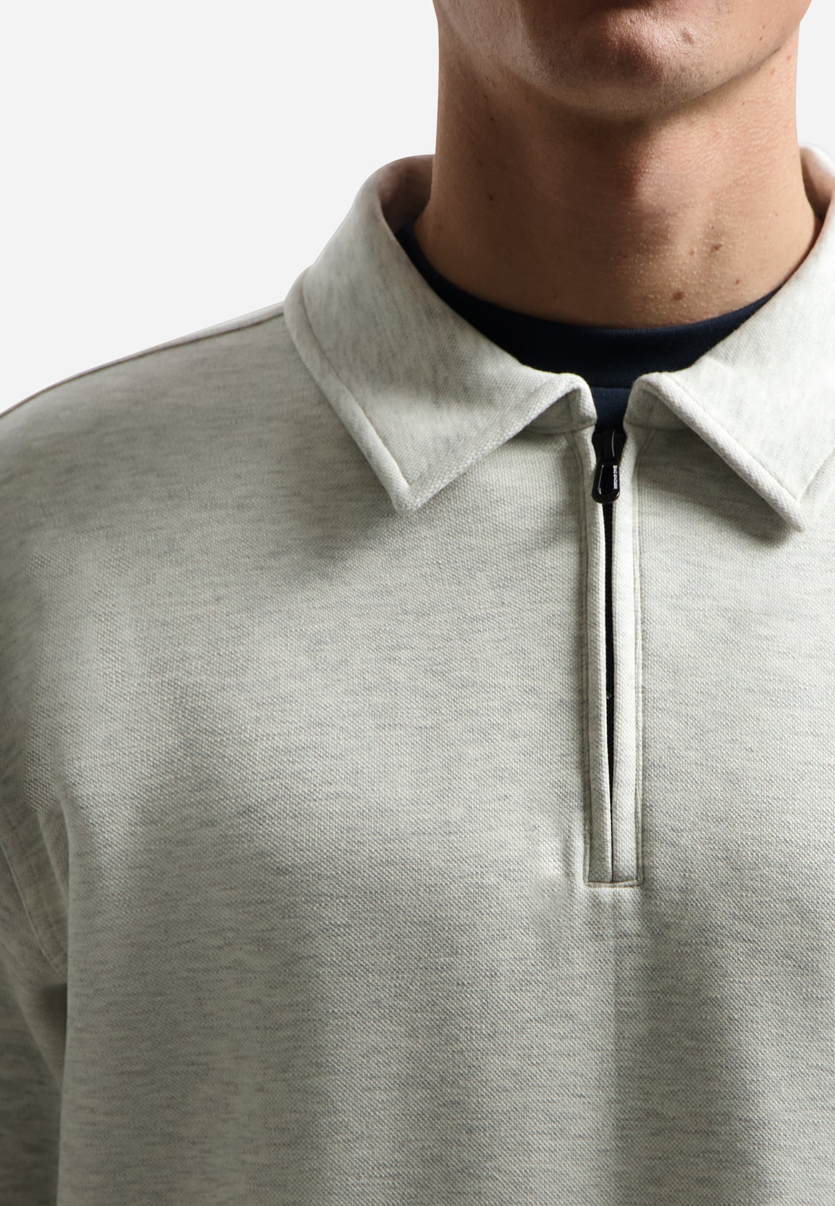 Polo sweater with half-zip | Kit Melange