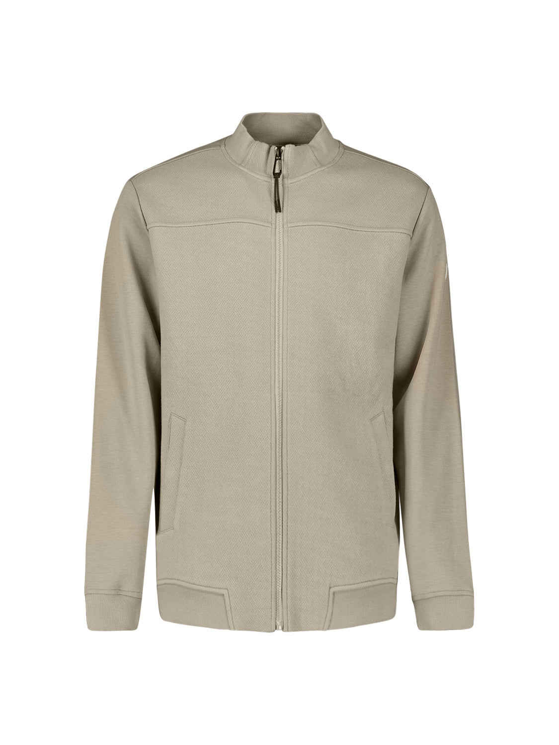 Sweatjacke mit gemischten Texturen | Taupe