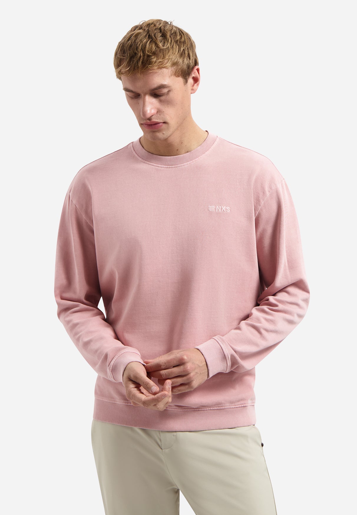Pullover mit Garment-Dyeing-Verfahren | Light Mauve