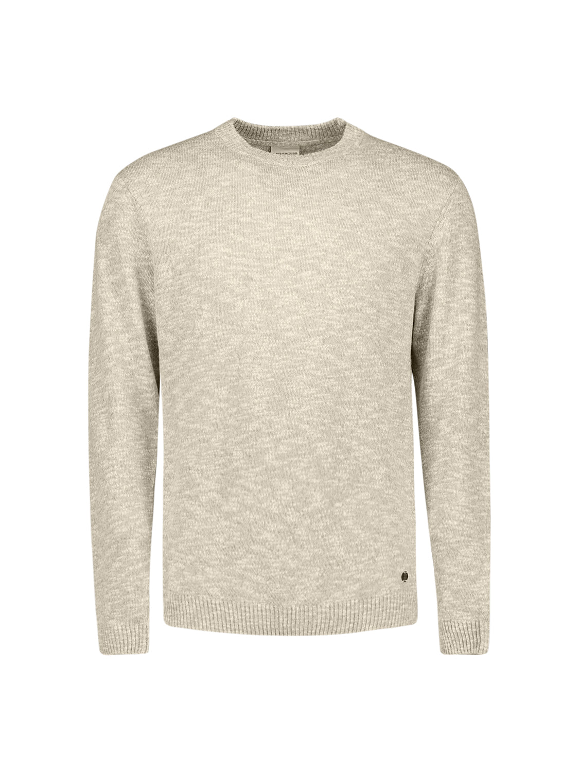 Melange-Slub-Pullover | Taupe