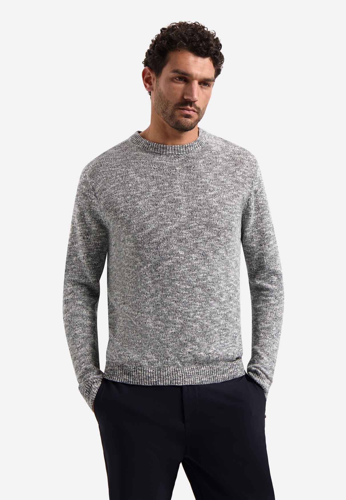 Melange-Slub-Pullover | Night