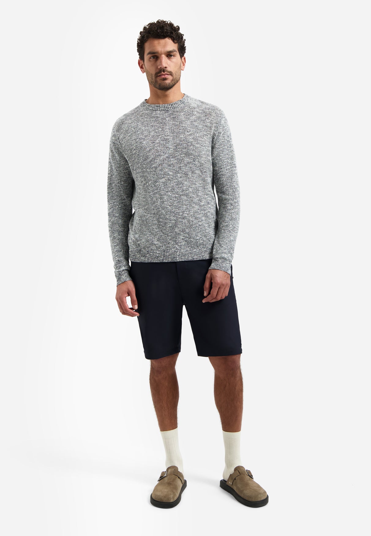 Melange-Slub-Pullover | Night