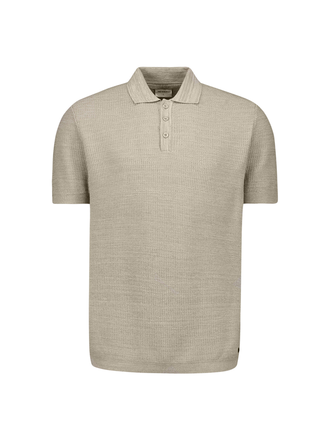 Knitted polo shirt | Taupe