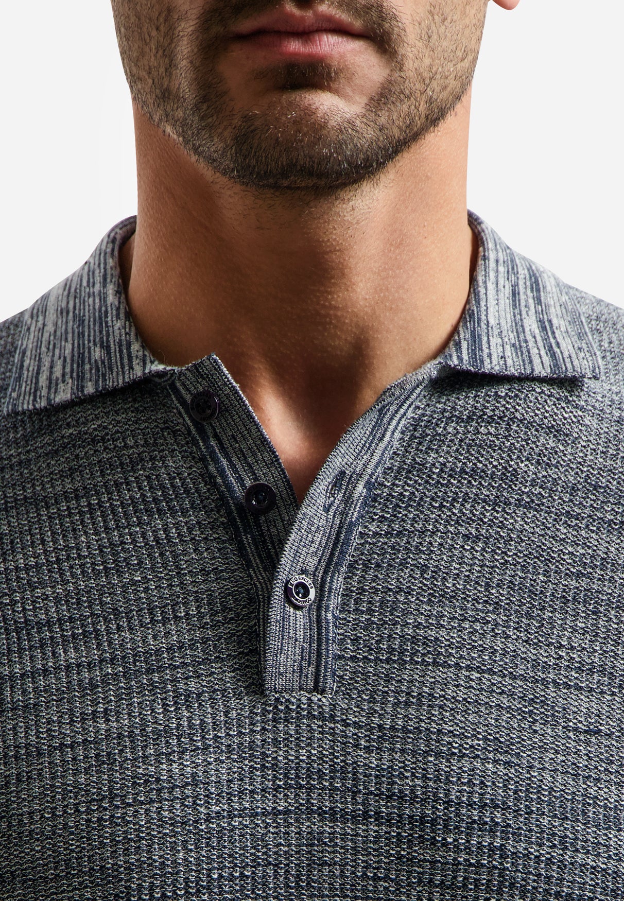 Knitted polo shirt | Night