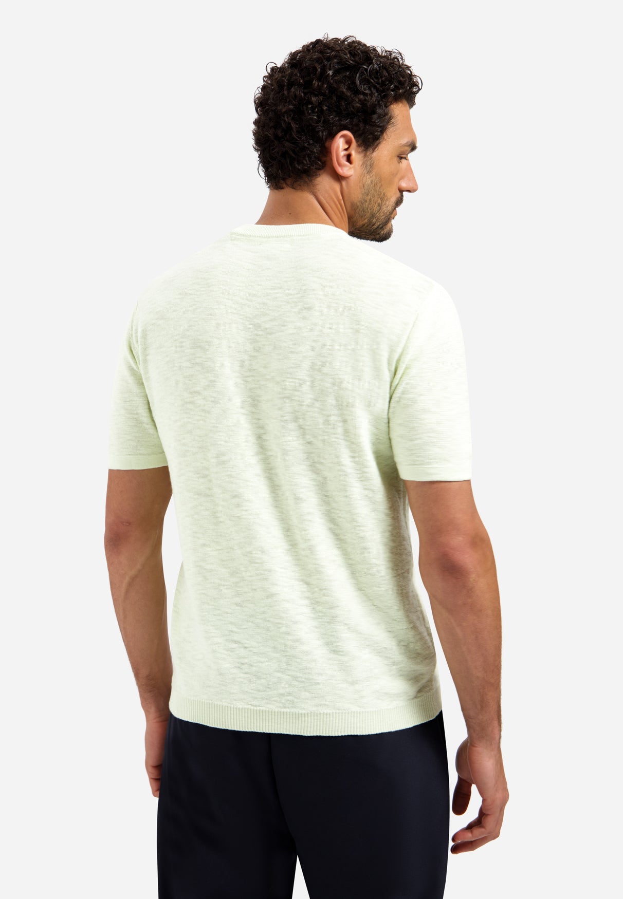Knitted slub T-shirt | Seagreen