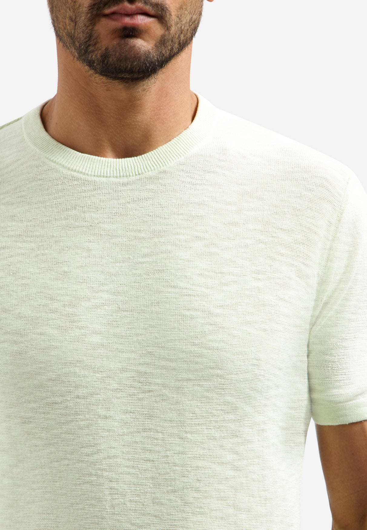 Knitted slub T-shirt | Seagreen