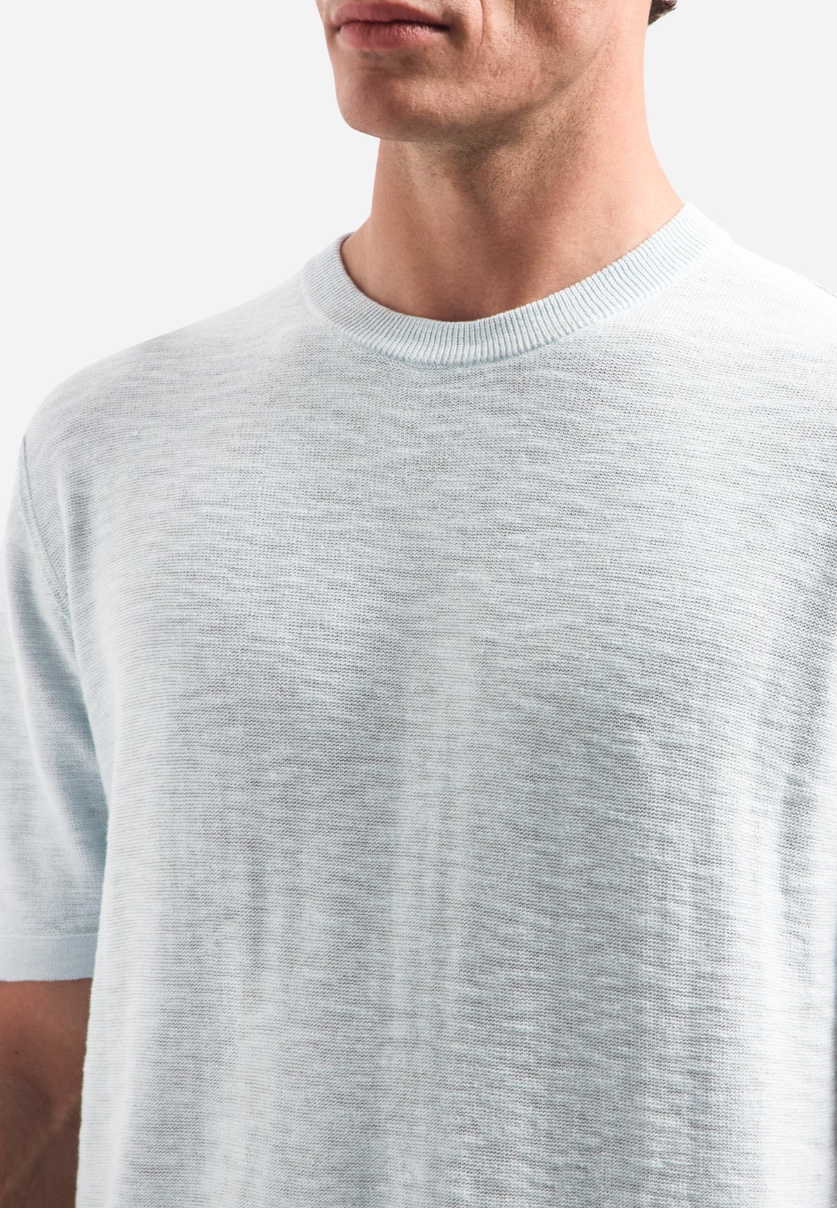 Strick-Slub-T-Shirt | Sky