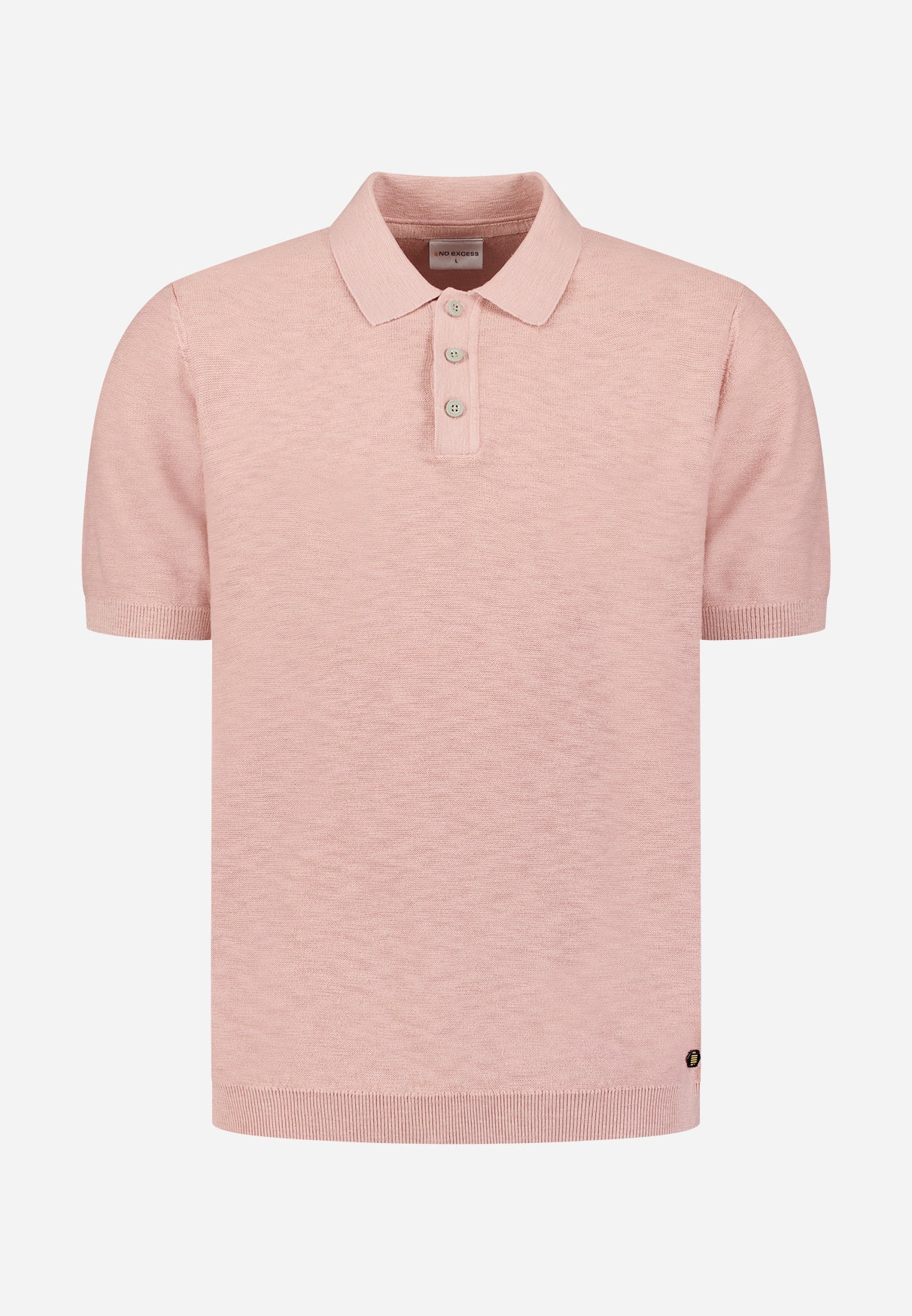 Strick-Slub-Poloshirt mit Knöpfen | Light Mauve