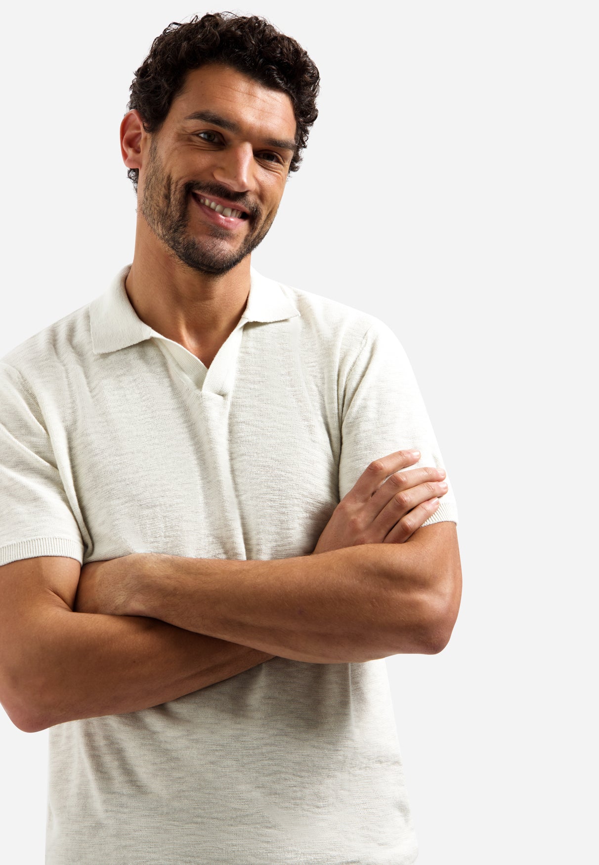 Knitted V-neck polo shirt | Kit