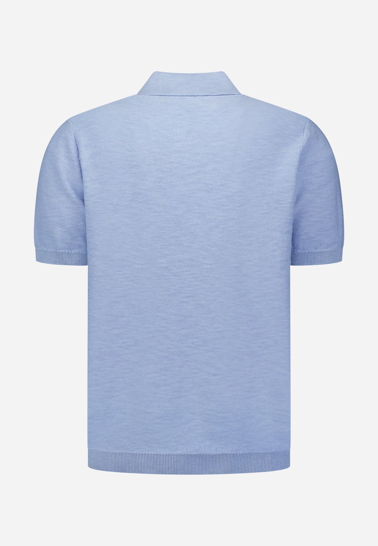 Knitted V-neck polo shirt | Blue