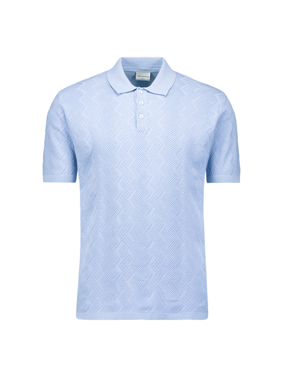 Poloshirt aus Strick mit Relief | Blue