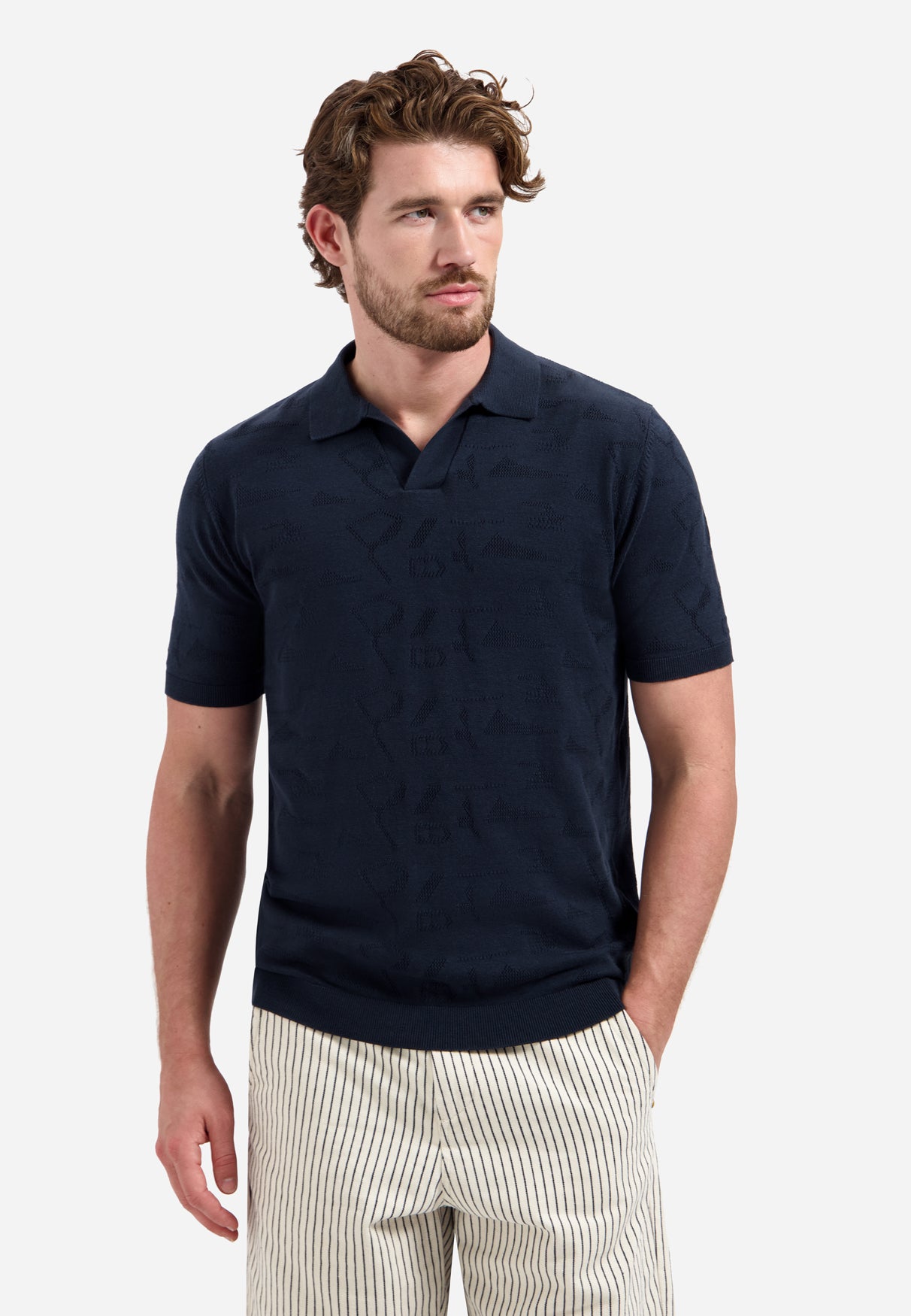Strick-Jacquard-Poloshirt | Night