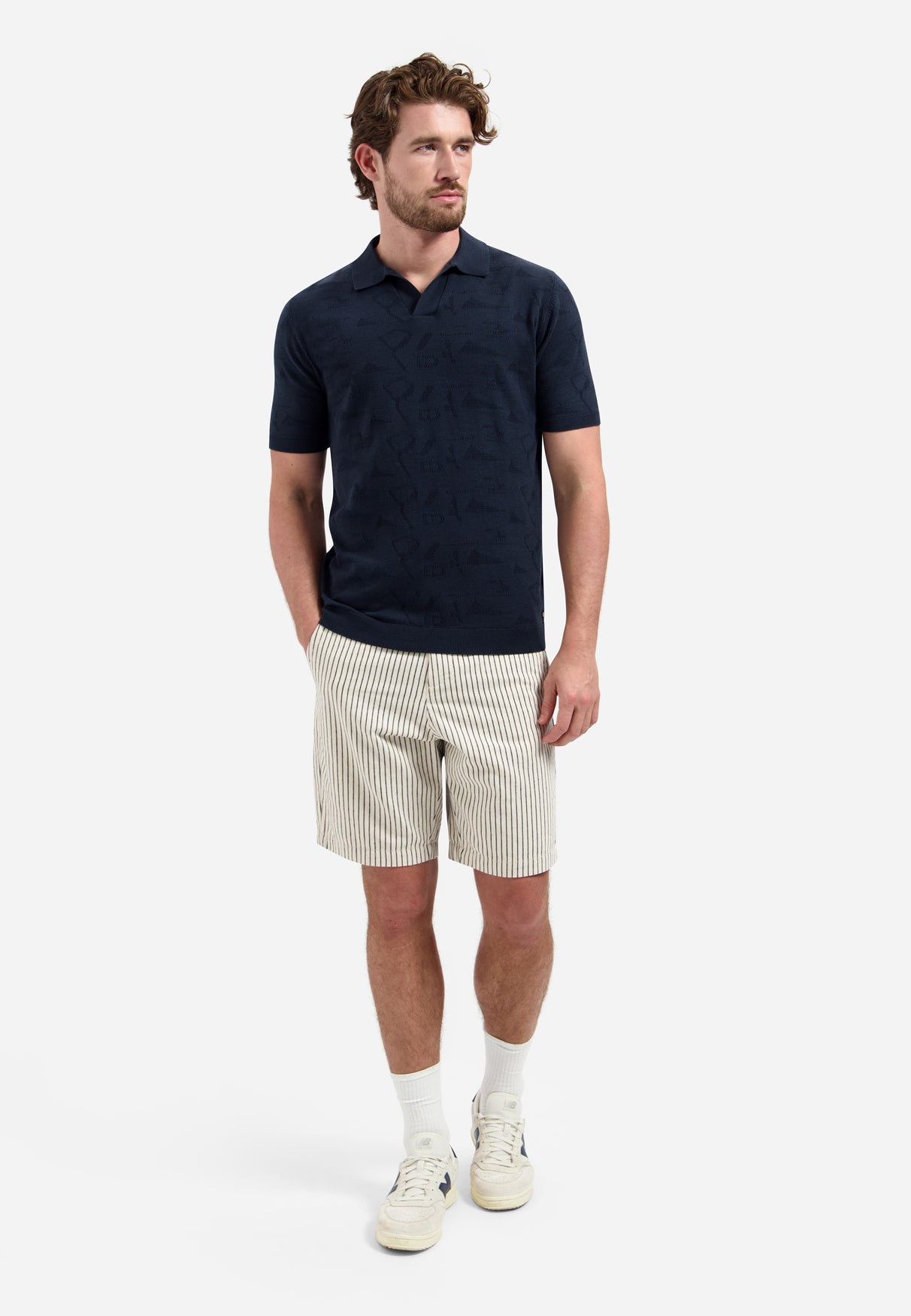 Strick-Jacquard-Poloshirt | Night