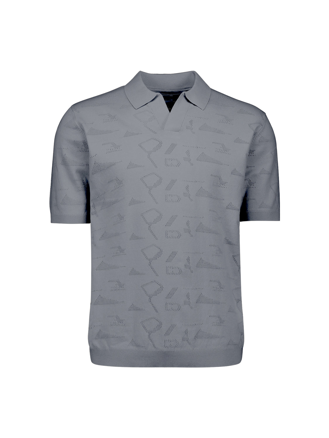 Knitted jacquard polo shirt | Night