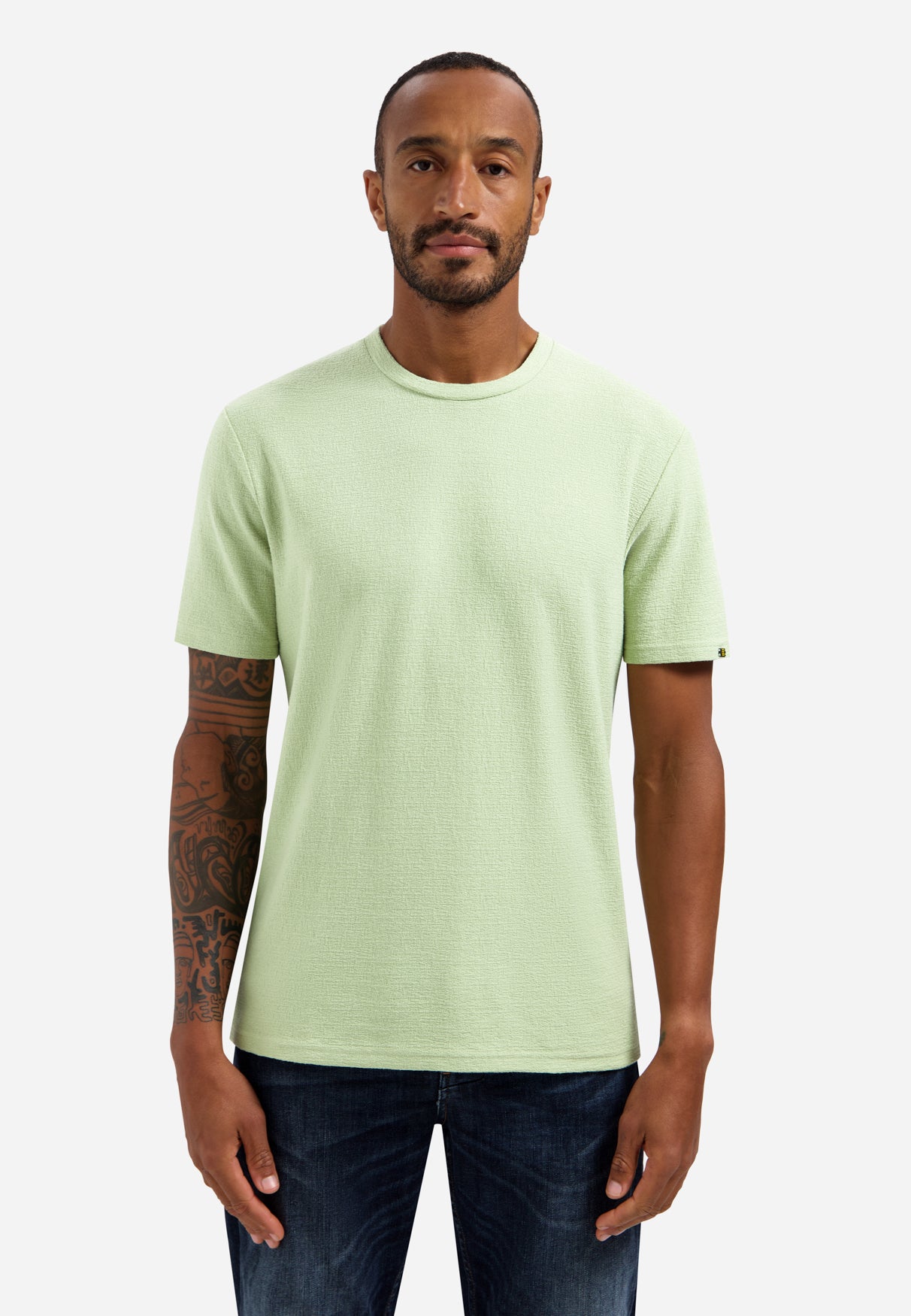 Plain T-shirt with a round neck | Green