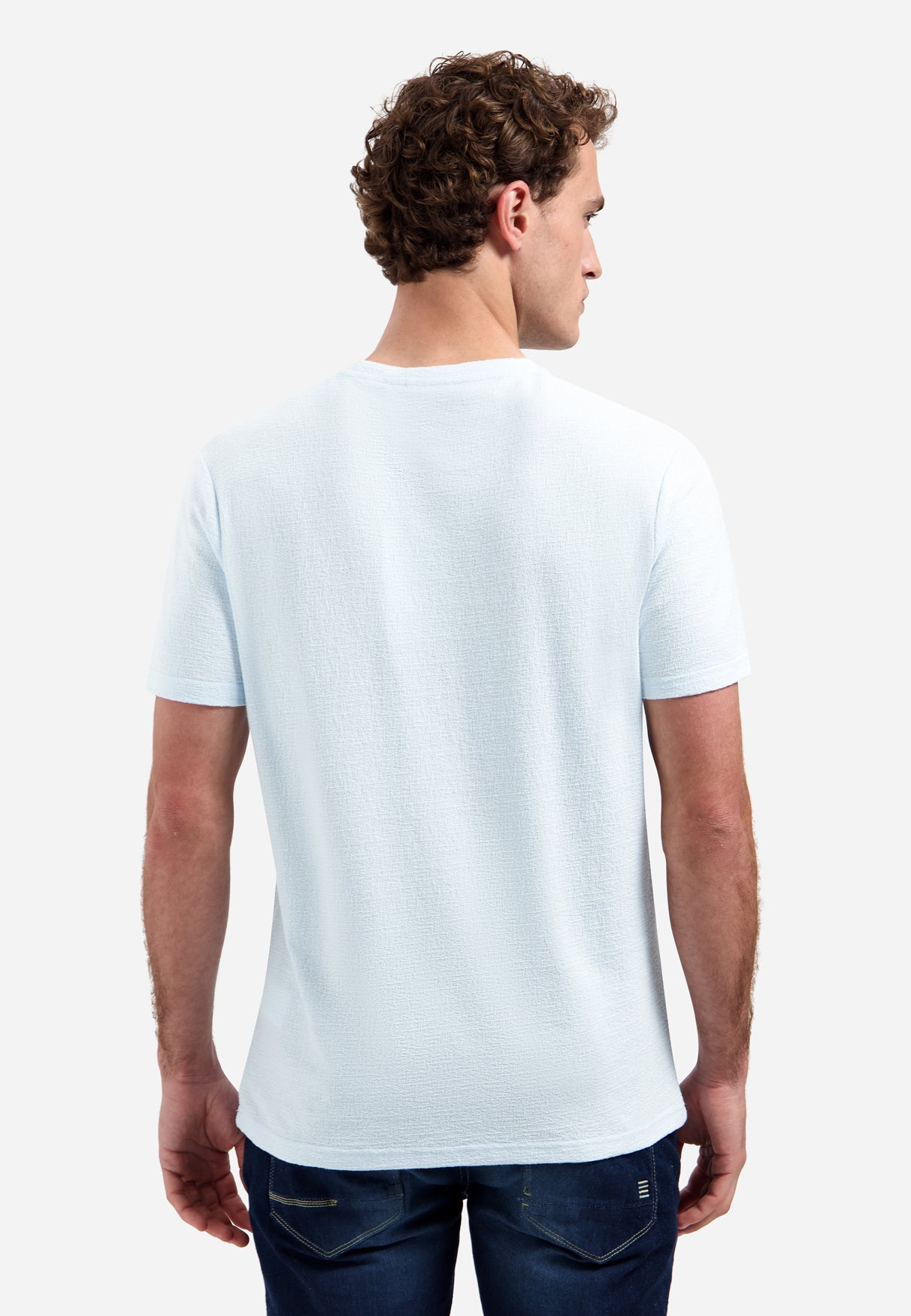 Plain T-shirt with a round neck | Sky