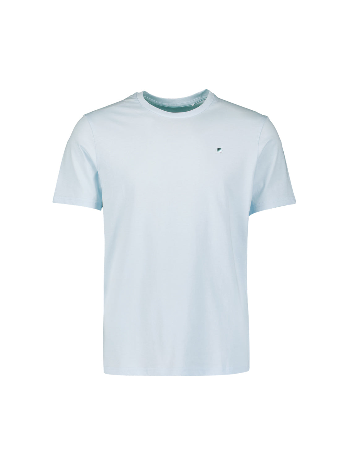 Einfarbiges Basic-T-Shirt mit Rundhalsausschnitt. | Sky