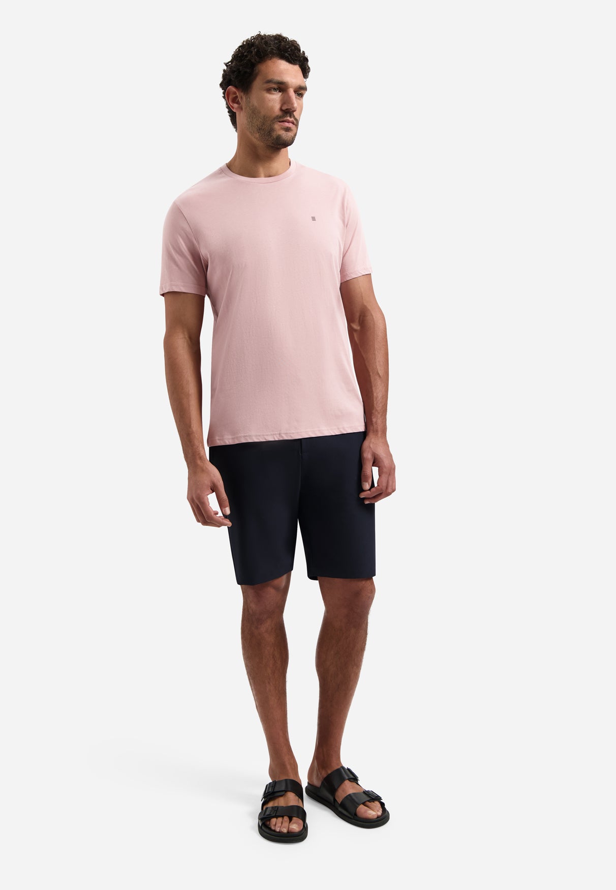 Einfarbiges Basic-T-Shirt mit Rundhalsausschnitt. | Light Mauve
