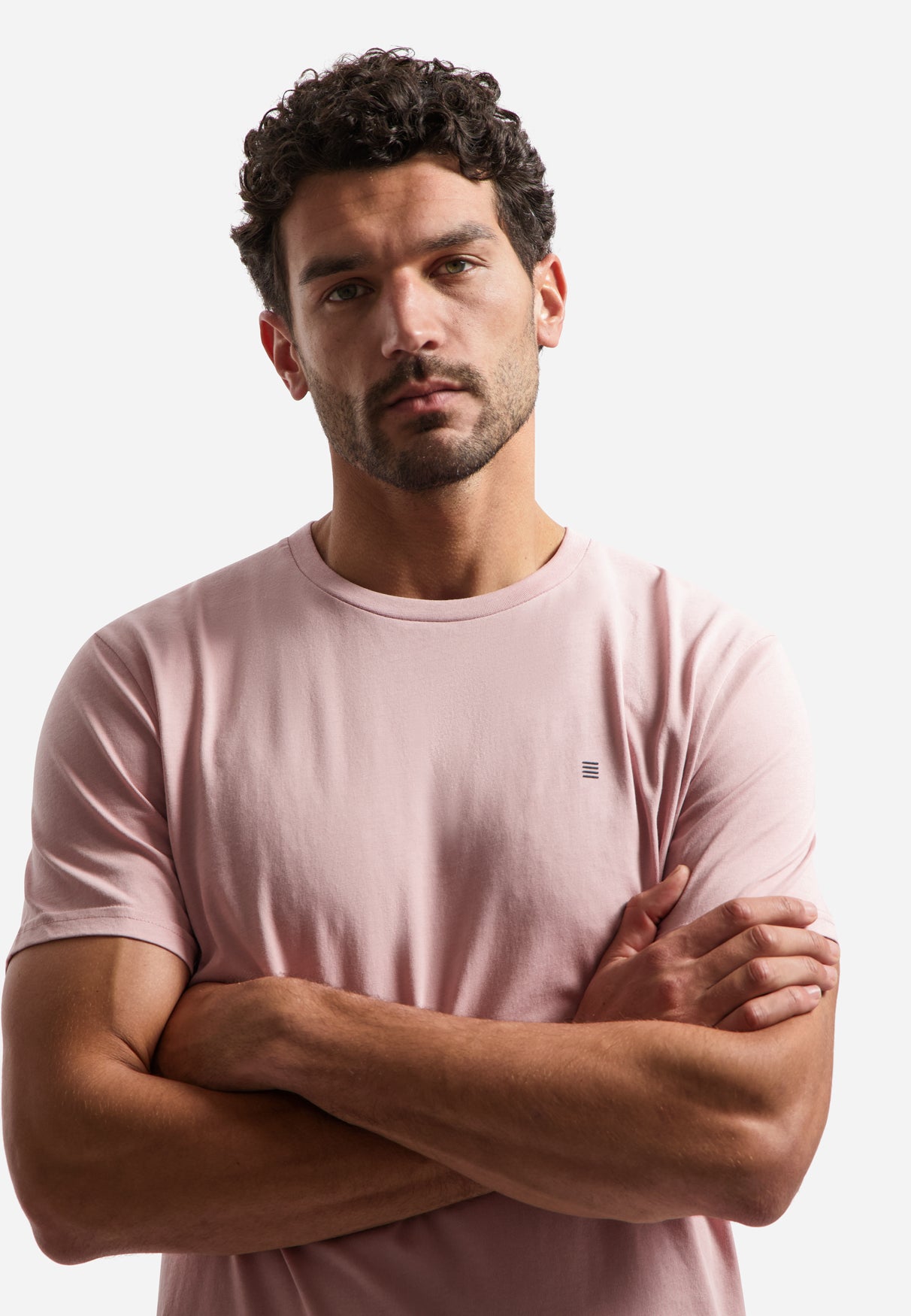 Einfarbiges Basic-T-Shirt mit Rundhalsausschnitt. | Light Mauve