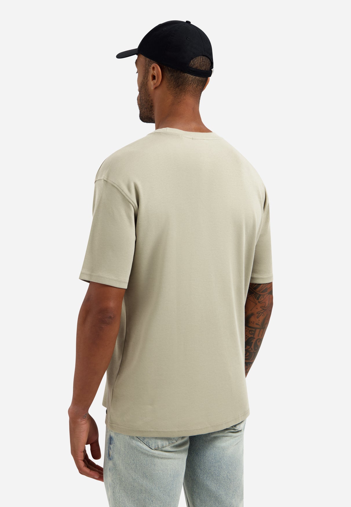 Interlock T-shirt with round neck. | Taupe