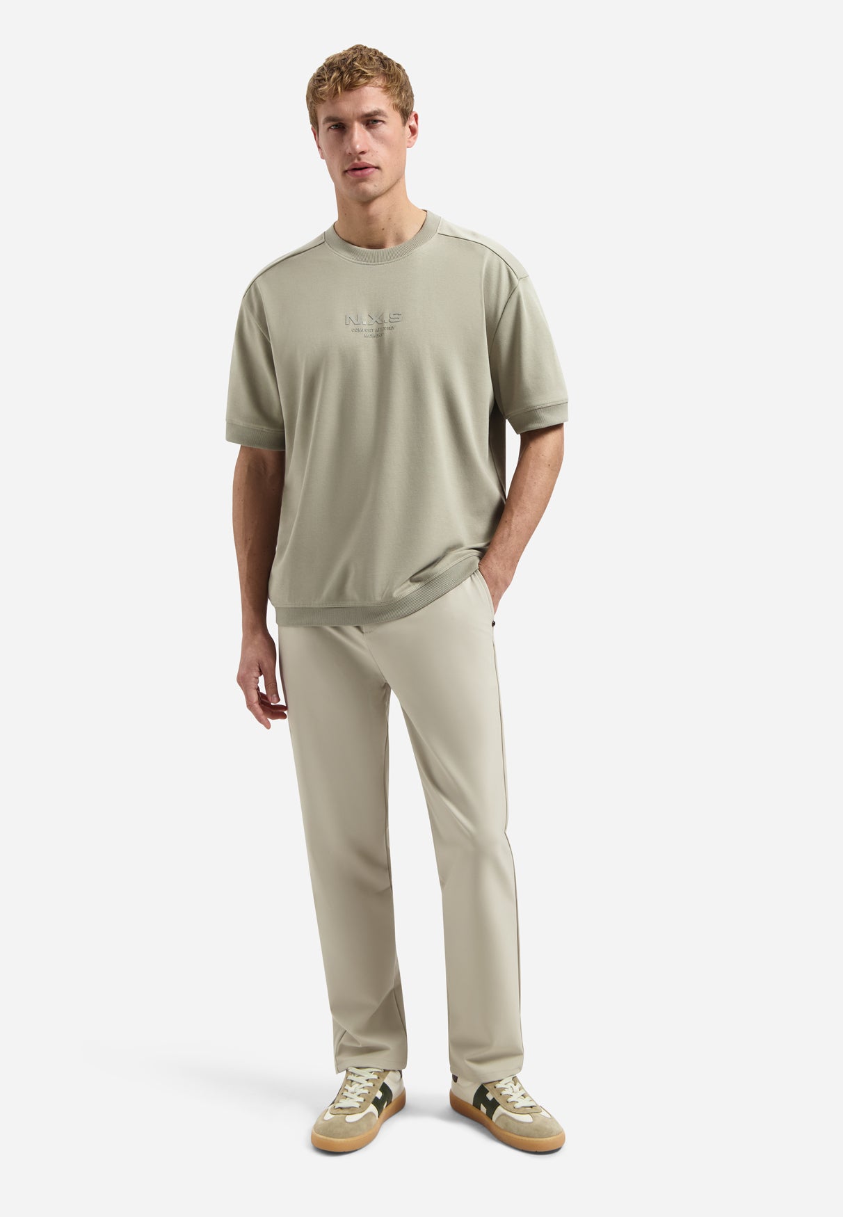 Interlock sweat T-shirt | Taupe