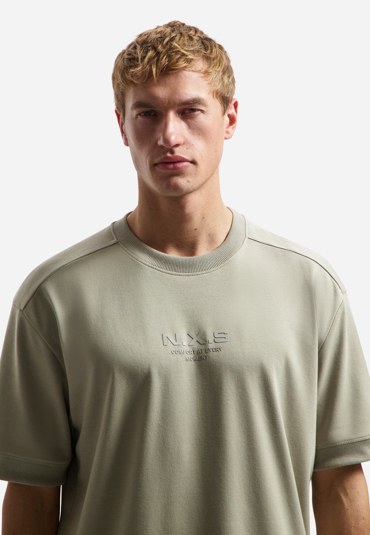 Interlock sweat T-shirt | Taupe