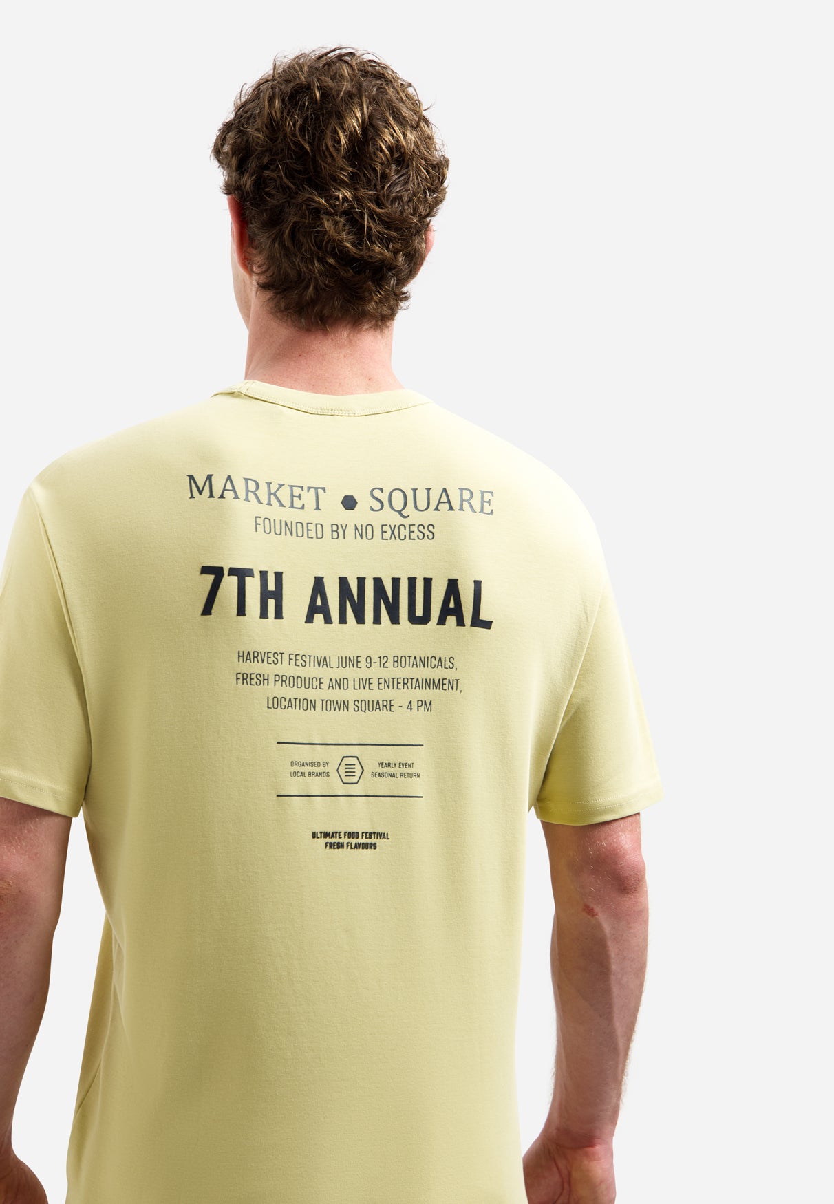 Interlock T-shirt with back print | Yellow