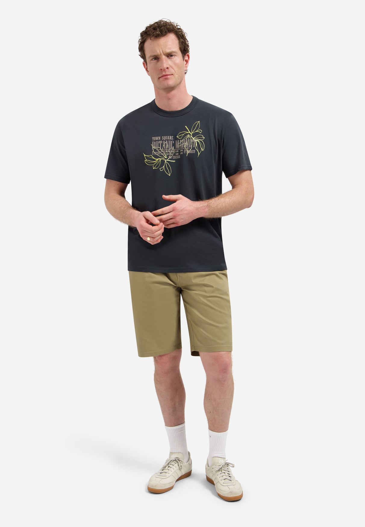 Artwork T-shirt with round neck | Dark Steel